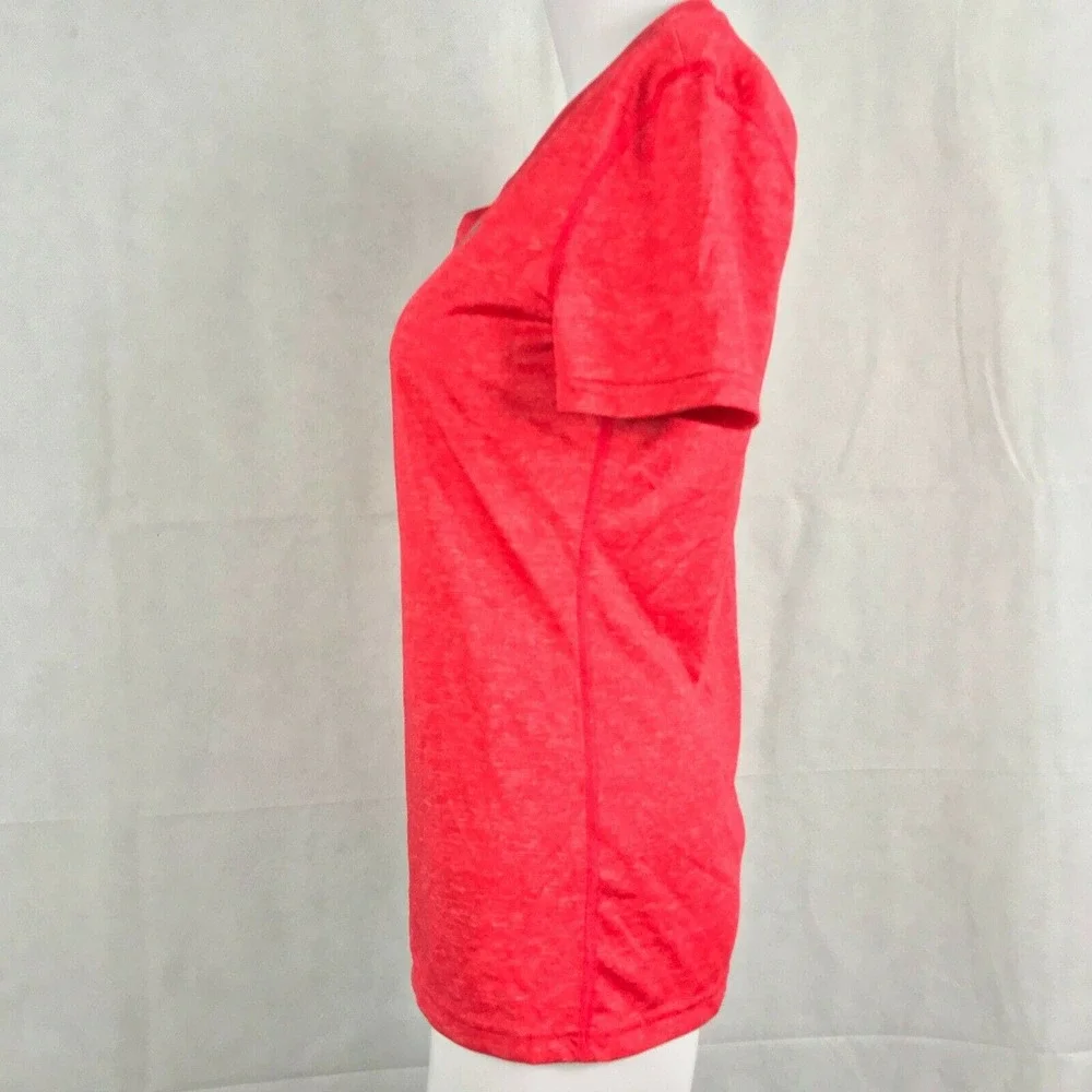 Adidas T-Shirt Womens Sz S Red Knit Athletic V-Neck Ultimate‎ Running Workout